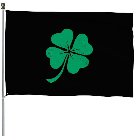 St Patric Day Shamrock Irish Boston Green 4 House Flags
