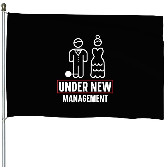 Bride And Groom Wedding Day Marriage Just Married House Flags