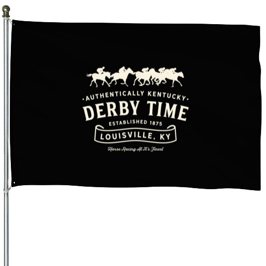 Derby Time Louisville Kentucky Horse Racing House Flags