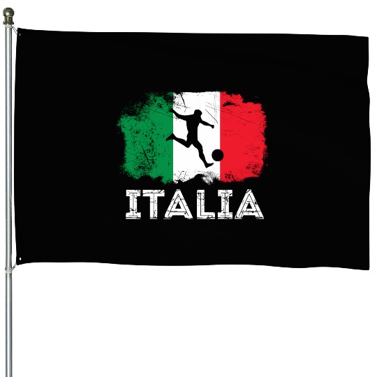 Italian Soccer Grunge Flag House Flags