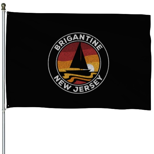 Brigantine New Jersey Sailboat 70S Sunset House Flags