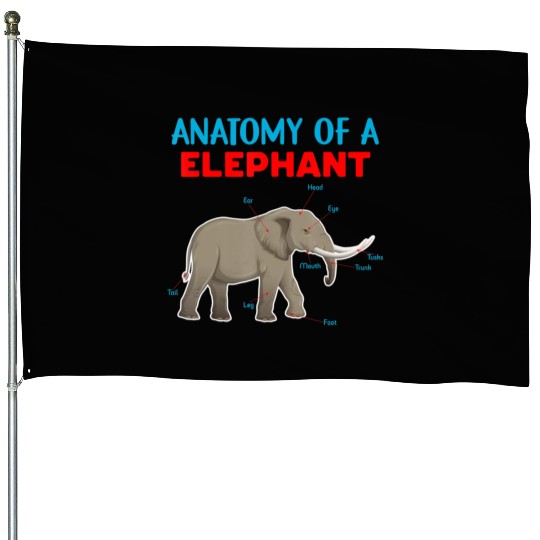 Anatomy Of A Elephant Educational Elephant Love House Flags