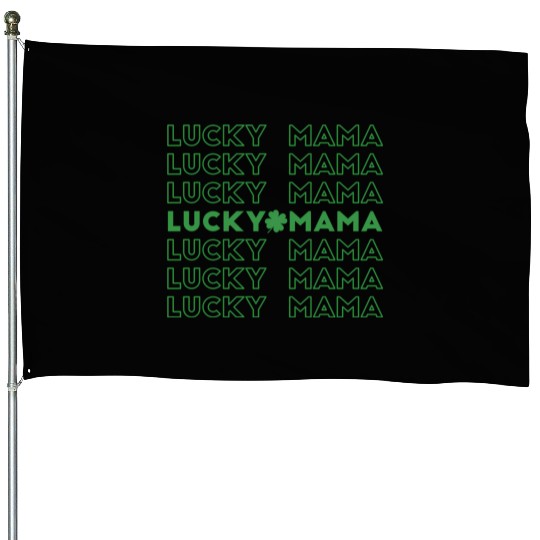 Lucky Mama Shamrock St Patric Day House Flags