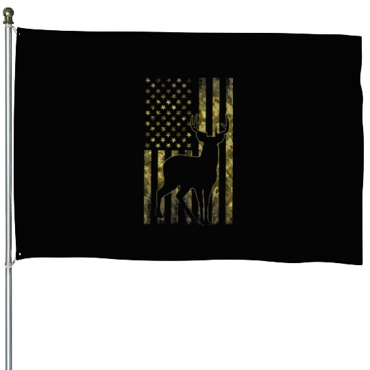 Mule Buck Deer Hunting American Camouflage Usa House Flags