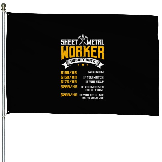 Sheet Metal Worker On Back Of House Flags