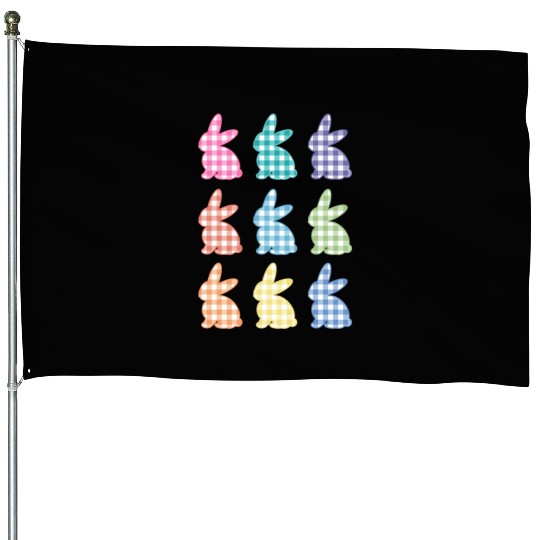 Easters For Plaid Easter Bunny Gingham House Flags