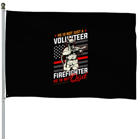 Proud Firefighter In A Fire Brigade Or Proud House Flags