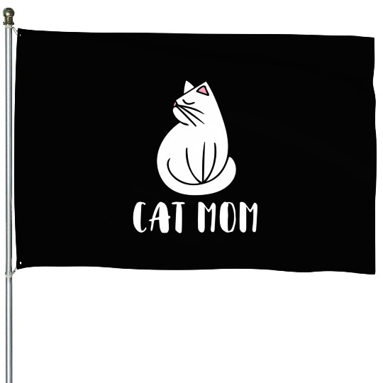 Cat Mom Kitty Cats Moms Crazy Cat Lady House Flags