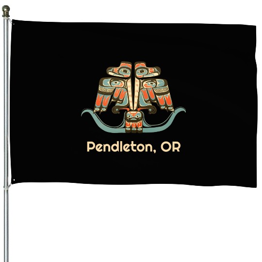 Pendleton Oregon Thunderbird Nw Native American House Flags