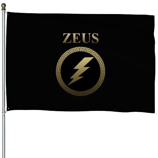 Zeus Ancient Greek God Thunderbolt House Flags