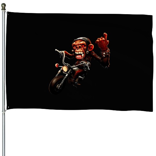 Zombie Raider Monkey Rockstar House Flags