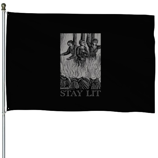 Stay Lit Occult Satan Witch Unholy Baphomet Tarot House Flags