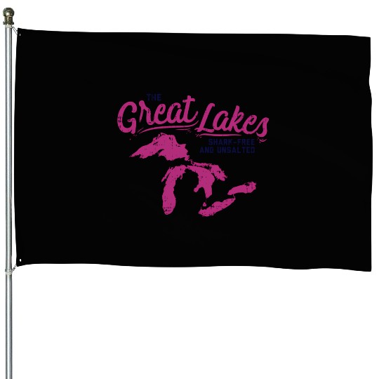 Great Lakes Shark Free Unsalted Summer Vacation House Flags