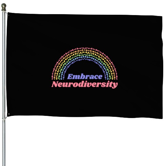 Embrace Neurodiversity Rainbow House Flags