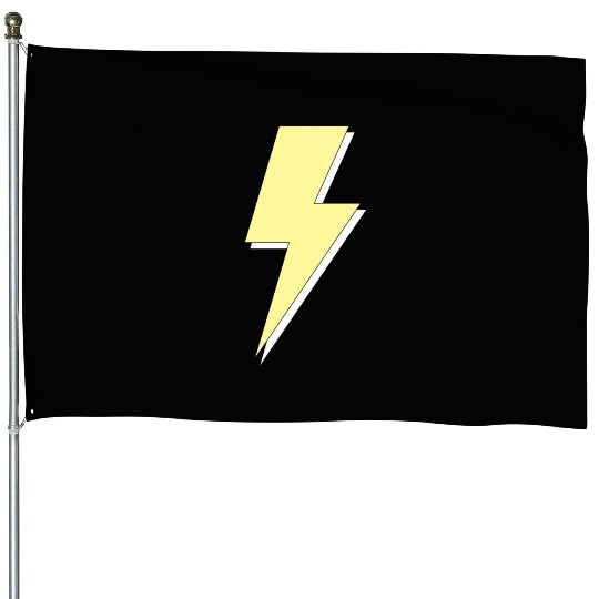 Aesthetic Pastel Yellow Lightning Bolt House Flags