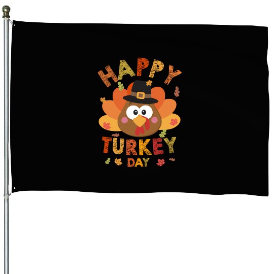 Happy Turkey Day 2021 Autumn Fall Thangiving House Flags