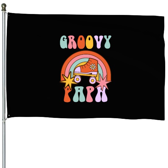 Groovy Papa Baby Shower Family Fathers Day House Flags