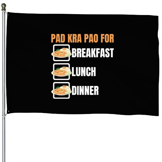Thai Food Lover Pad Kra Pao Thai Cuisine House Flags