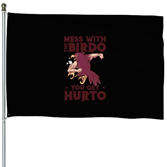 Bird Cartoon Birdwatching Bird Owner House Flags