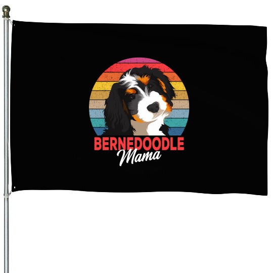 Bernedoodle Mama Dog Mom Owner House Flags