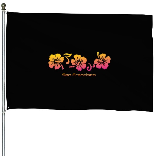 San Francisco California Hibiscus Souvenir House Flags