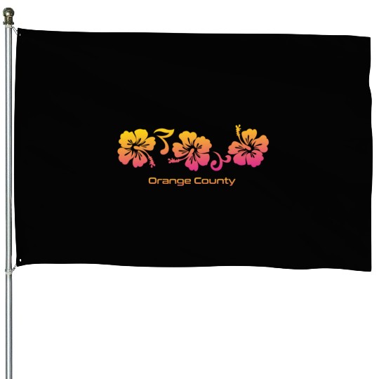 Orange County California Hibiscus Souvenir House Flags