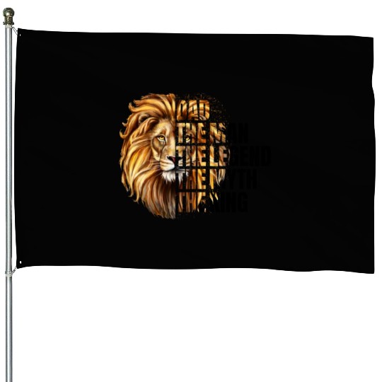Dad the Man the Legend Leopard Lion Png House Flags