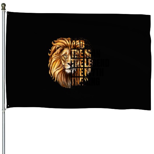 Dad the Man the Legend Leopard Lion Png House Flags