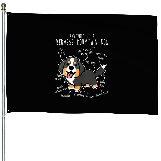 Bernese Mountain Dog Anatomy House Flags