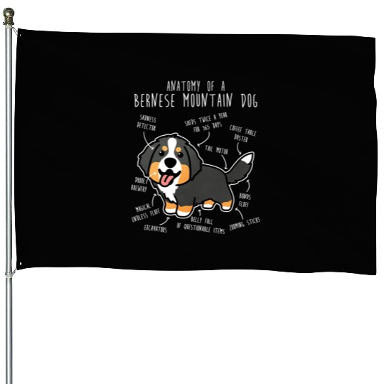 Bernese Mountain Dog Anatomy House Flags