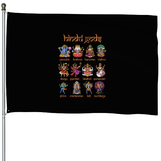 Hindu Gods Shiva Ganesha Hanu Hinduism Goddess House Flags