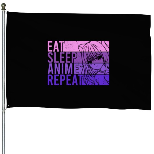 Anime House Flags Eat Sleep Anime Repeat Anime