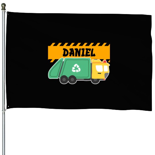 Daniel Trash Truck For Collector Ecologist Garbage House Flags