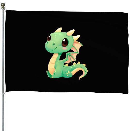Cute Dragon House Flags