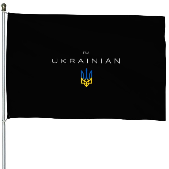 I am Ukrainian - I am from Ukraine Trident Flag House Flags