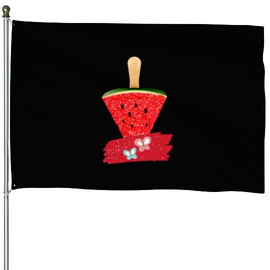 summer watermelon House Flags