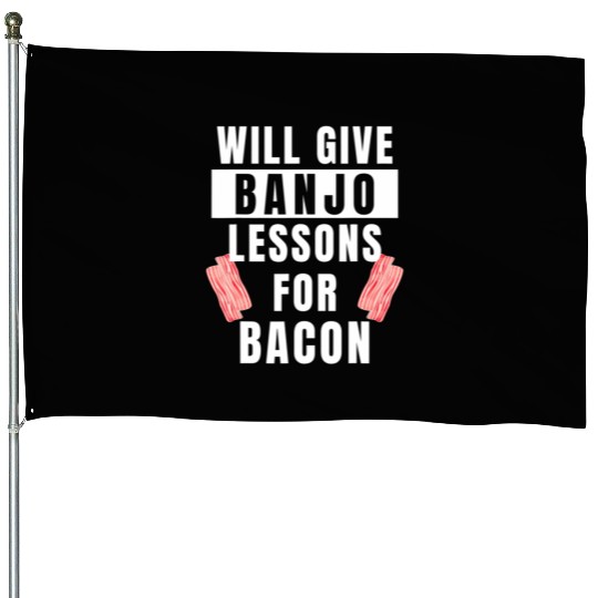 Banjo Player Lessons For Bacon Music Instrument House Flags