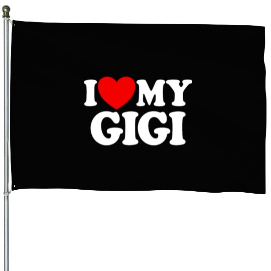 I Love My Gigi Red Heart Grandkids I Love My Gigi House Flags
