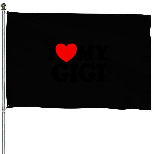 I Love My Gigi Red Heart Grandkids I Love My Gigi House Flags