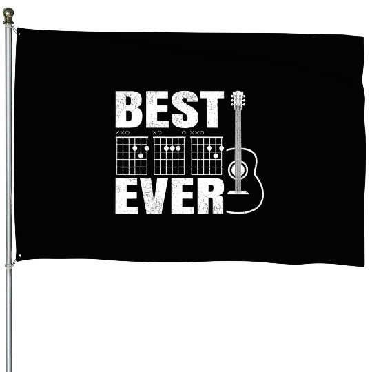 Funny Best Dad Ever Guitar Chord Guitarist Dad House Flags