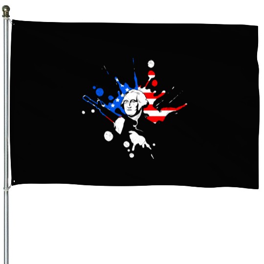 Merica George Washington Independence Day House Flags