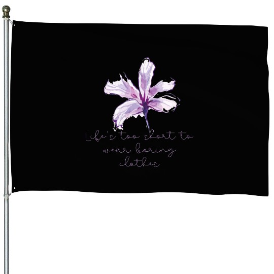Purple Lily Flower surprise with quote House Flags