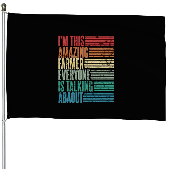 Vintage Farmer Profession Gift Retro House Flags