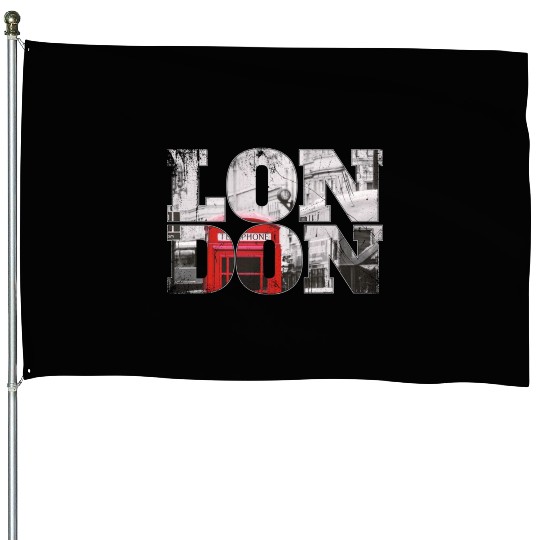 London England Phototography Illustration House Flags