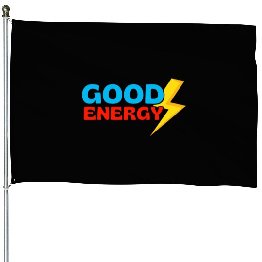 GOOD ENERGY- Flash Of Lightning Yellow House Flags