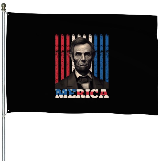 Merica Lincoln Independence Day Party 4th July House Flags