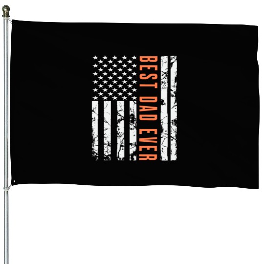 Best Dad Ever With US American Flag House Flags