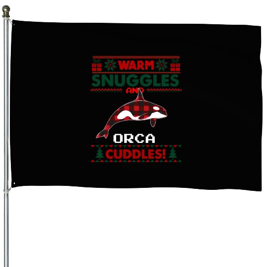 Orca Whale Pajama Ugly House Flags