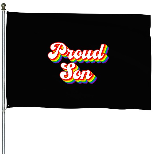 Proud Son Lgbtq Rainbow House Flags