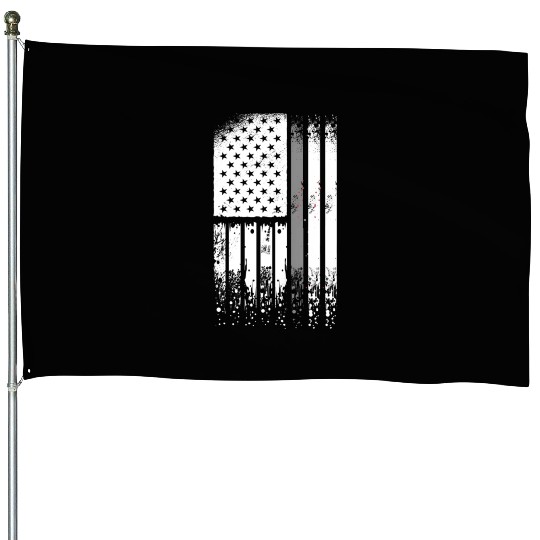 Correctional Officer - Us Flag Thin Silver Line House Flags